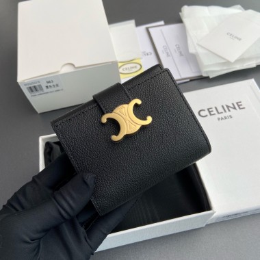 Celine Triomphe Portafoglio piccolo-Black