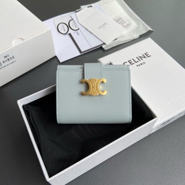 Celine Triomphe Portafoglio piccolo-Light blue