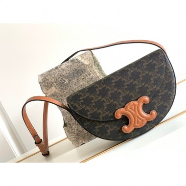 Celine Besace Cuir Triomphe in Canvas and Calfskin 