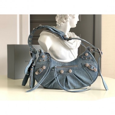 Balenciaga Le Cagole Small Shoulder Bag in Denium