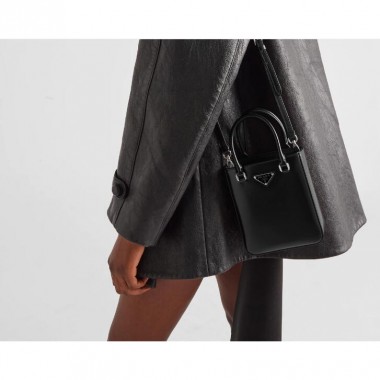 Borsa shopping small in pelle spazzolata