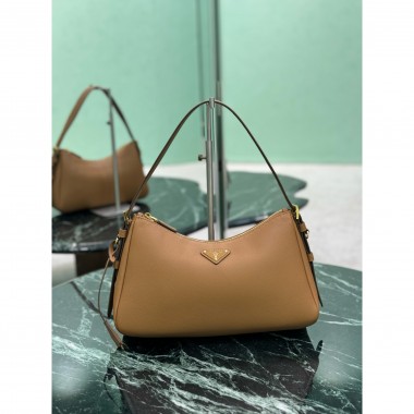 Prada Aimée medium leather shoulder bag-Caramel