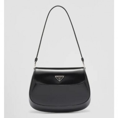Borsa a spalla Prada Cleo in pelle spazzolata con pattina