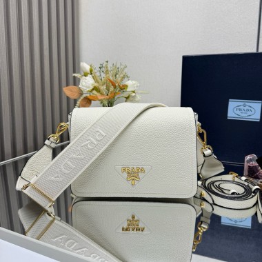 Borsa a spalla in pelle-White