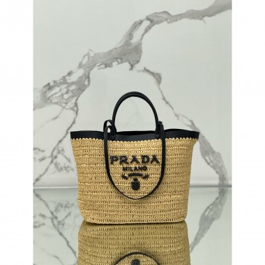 Borsa shopping medium in crochet e pelle