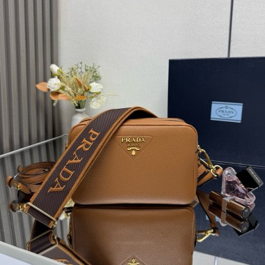 Borsa Prada a tracolla small in pelle-Caramel