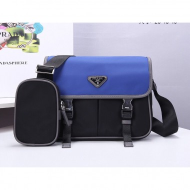 Prada Borsa con Tracolla in Nylon e Saffiano