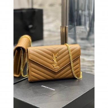 YSL Portafogli Monogram in pelle Con Catena  