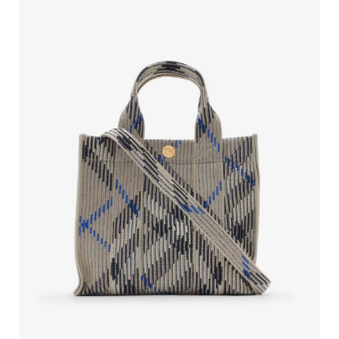 Burberry Mini Check Knitted Tote -Lichen
