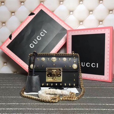 Small padlock studs leather chain bag- 3 colors