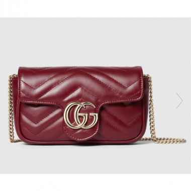 Gucci GG marmont Super Mini bag -Rosso Ancora red 