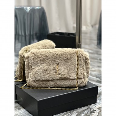 YSL Yves Saint Laurent Kate Medium Bag in Suede and Shearling 