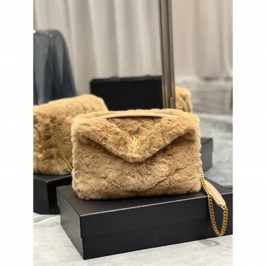 YSL Yves Saint Laurent Puffer Small Bag  in Shearling 