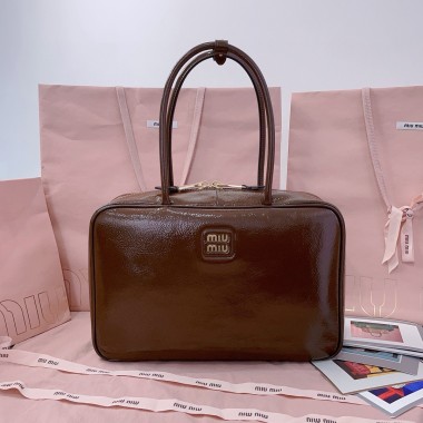 Miu Miu Beau naplak patent leather bag-Palisander