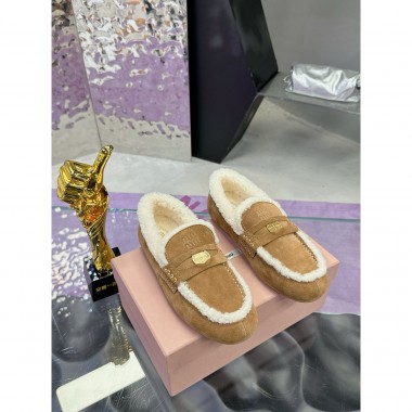 Miu Miu Shirling and suede Loafer, Size 35-41