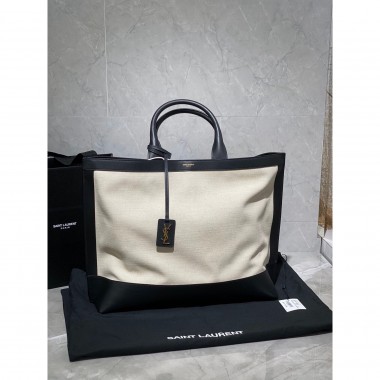 YSL Borsa Shopping Tag in Tela E Pelle  