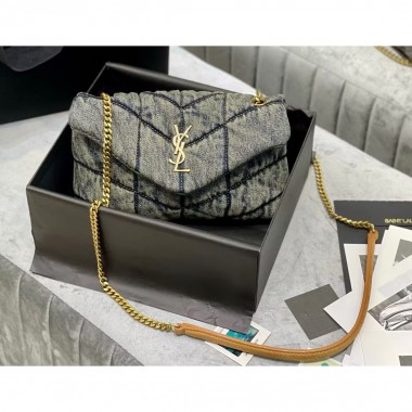 YSL Loulou Puffer denim bag