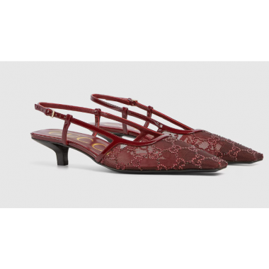 Décolleté slingback donna con cristalli GG