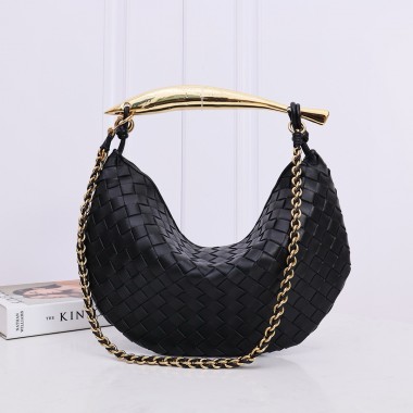 Bottega Veneta Sardine Chain Bag-Black