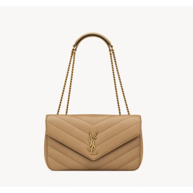 Saint Laurent Loulou Medium in matelasse lambskin- Natural Tan