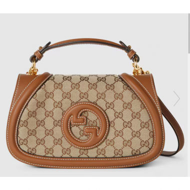 Gucci Blondie Small Top Handle Bag- Beige and dark brown