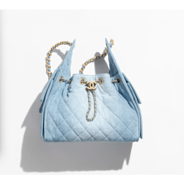 Chanel 25 Small handbag - blue washed denim 