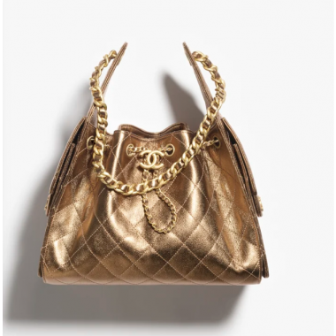 Chanel 25 Small handbag -Dark gold Caviar leather 