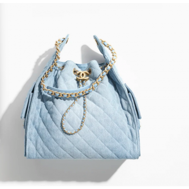 Chanel 25 Medium handbag -Blue washed denim 
