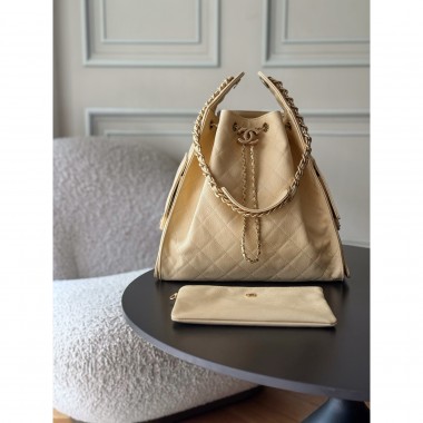 Borsa Chanel 25 Medio-Beige