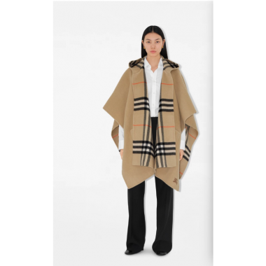 Burberry Reversible Check and Cashmere Hooded Cape 