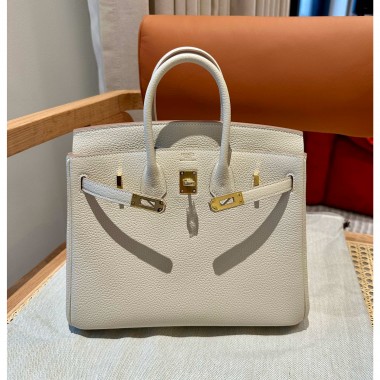 Hermes Birkin 25 / Birkin 30  in Togo Leather-Cream white