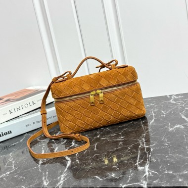Amber Intrecciato Suede Bang Bang Vanity Case 
