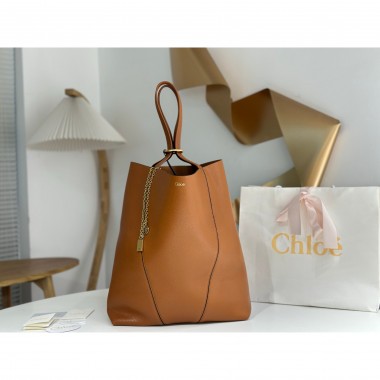 chloe grande spin tote-Clay brown