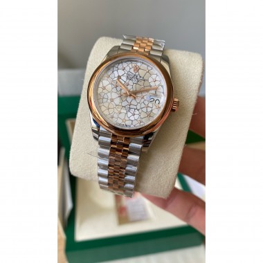 Rolex Datejust 31mm, Oystersteel, Diamonds, 18K rose gold