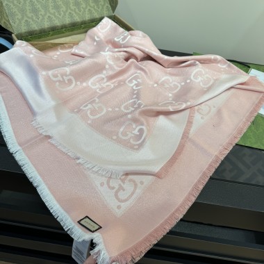 Gucci GG jacquard silk wool shawl 