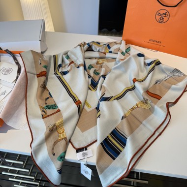 Hermes Silk and cashmere Shawl