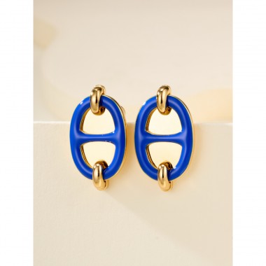 Hermes Mini Mailon Earrings-Blue electric