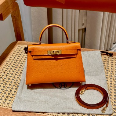 Hermes Mini Kelly Epsom leather-Orange