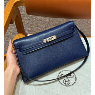 Hermes Kelly Elan Shoulder Bag-Navy blue 