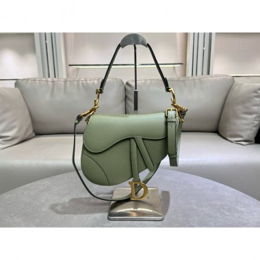 Christian Dior Saddle Bag with Strap-Green