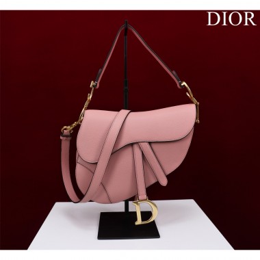 Christian Dior Saddle Bag with Strap-Pink 