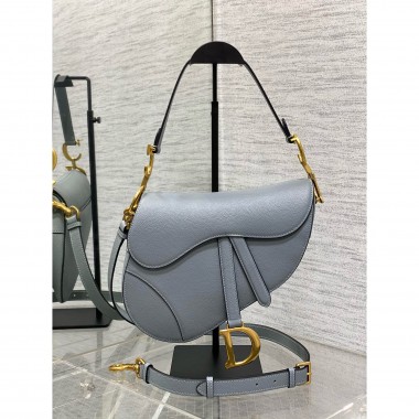 Christian Dior Saddle Bag with Strap-Blue Brume