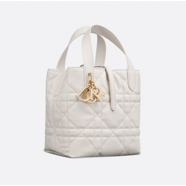 Small Dior Toujours Vertical Tote Bag-White