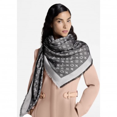LV  Denim Monogram Shawl 