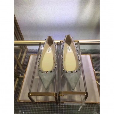 valentino rocksstuds leather shoes-grey