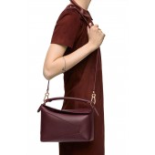 Loewe Small Puzzle in Classic Calfskin-Burgundy 