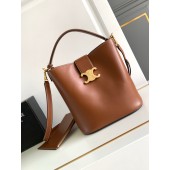Celine Medium Bucket Louise In smooth Calfskin-Tan