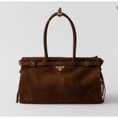 Prada Cocoa Brown Large suede handbag
