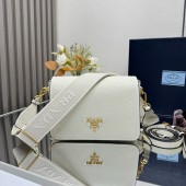 Borsa a spalla in pelle-White