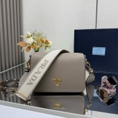Prada Borsa a spalla in pelle-Grey